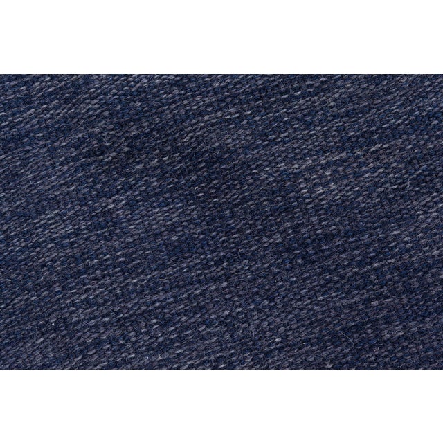 Vintage Swedish Flat-Weave Rug in Deep Indigo, at Doris Leslie Blau For Sale - Image 4 of 7