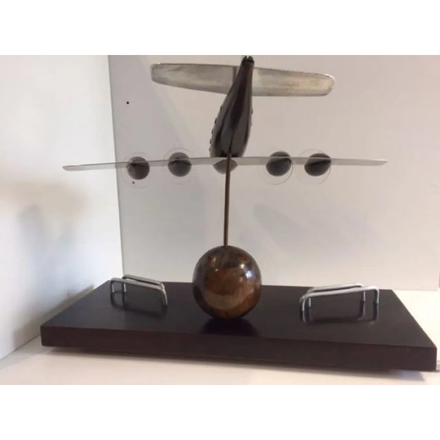 Art Deco Rosewood Wooden Desk Airplane Model, 1940s For Sale - Image 12 of 12