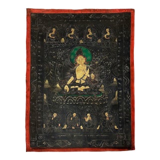 20th Century Antique Tibetan Hand Painted Thangka, Avalokitshvara, Kuan Yin For Sale
