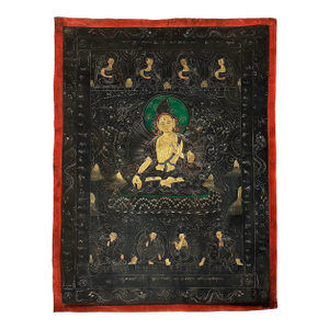 20th Century Antique Tibetan Hand Painted Thangka, Avalokitshvara, Kuan Yin