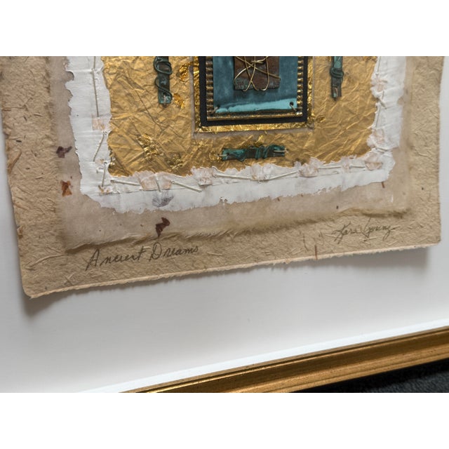 Gold Kara Young - Framed Mixed Media Abstract Works, a Pair For Sale - Image 8 of 12