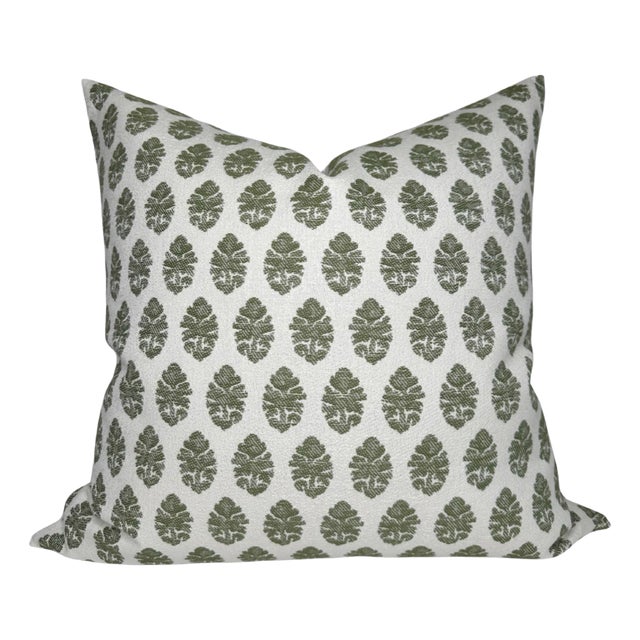 Garden Paisley Pillow Cover in Green, 20x20 Pillow For Sale