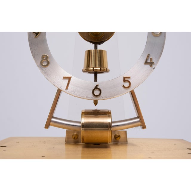 Kundo Brass Electromagnetic Mantel Clock, Germany, 1950s For Sale - Image 11 of 13