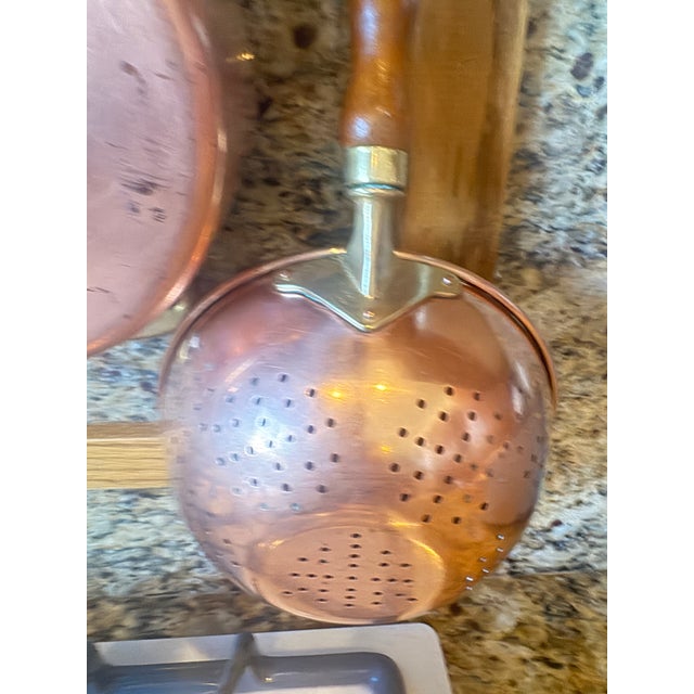 Art Nouveau Antique Copper Pans, Lovely Patina - 6 pcs For Sale - Image 3 of 18