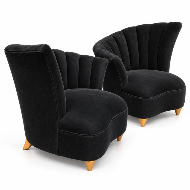 Mid Century Modern Fan Back Lounge Chairs For Sale - Image 11 of 11