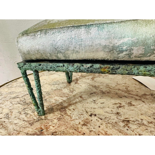 Metal Custom Made Bronze Footstool For Sale - Image 7 of 9