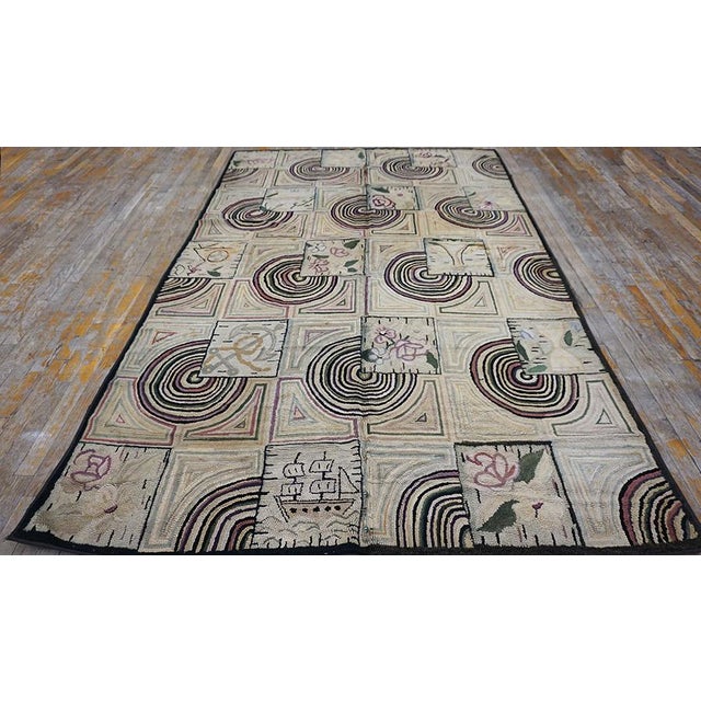 Antique American Hooked Rug, Size: 5'6" x 9'0". General Rug Type: North & South American Specific Rug Type: American...