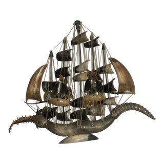 Beautiful Hand-Crafted Vintage Hornship For Sale