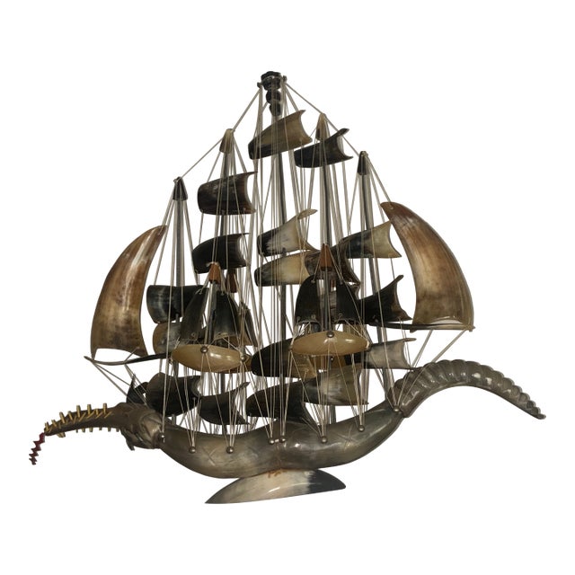Beautiful Hand-Crafted Vintage Hornship For Sale