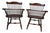 Pair of Vintage Hitchcock Style Solid Wood Windsor Open Armchairs. For Sale