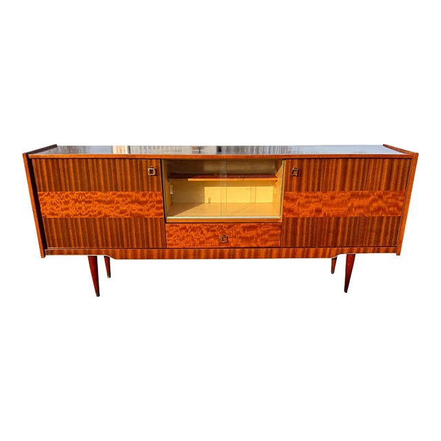 1940s French Art Deco Mahogany Sideboard or Dry Bar For Sale