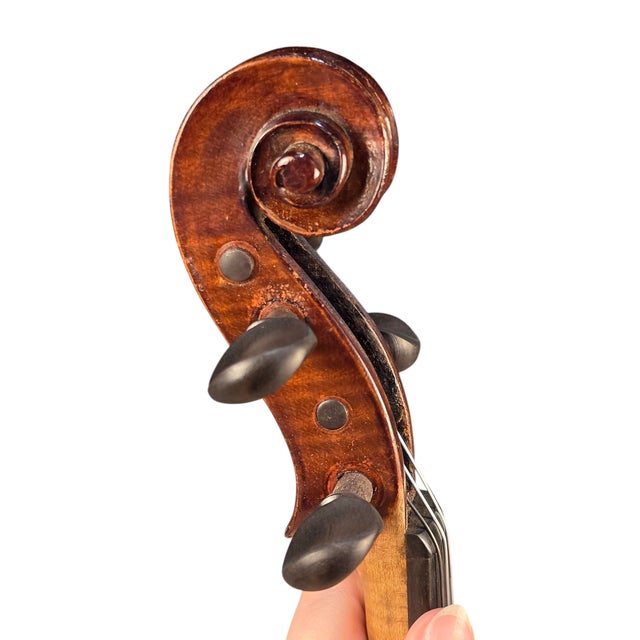 Antique Full-Size Violin Labeled 'Nicholas Amatus' With 2002 Beckett & Blackerby Appraisal, Case & Bow For Sale - Image 4 of 8