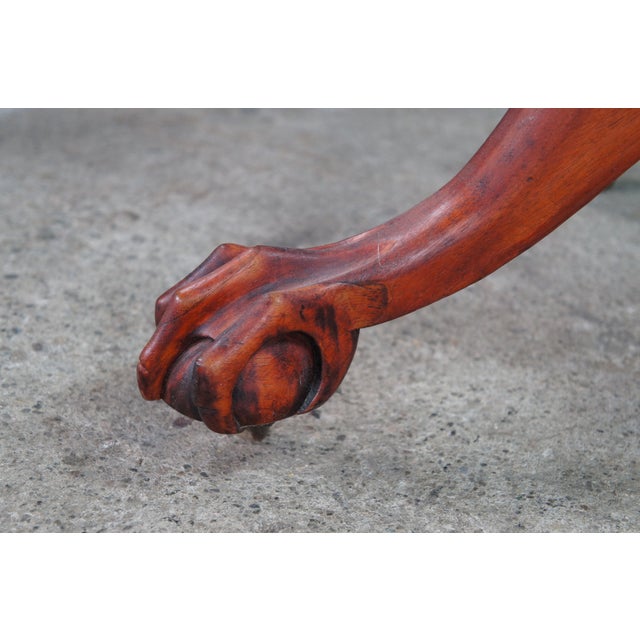 Antique Victorian Solid Mahogany Cheval Dressing Mirror Ball & Claw Foot 67" For Sale - Image 4 of 15
