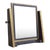 Italian Modernist Metal + Brass Vanity Mirror, 1960s For Sale