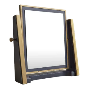 Italian Modernist Metal + Brass Vanity Mirror, 1960s