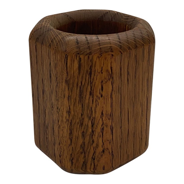 Late 20th Century Wood Octagon Cup/Holder For Sale