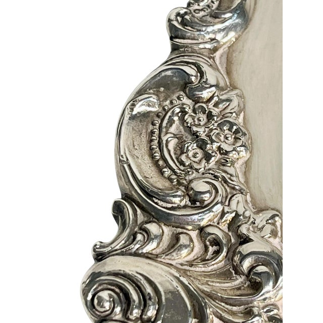 Vintage Wallace Baroque Silver Plate Mirrored Plateau Tray For Sale - Image 9 of 16