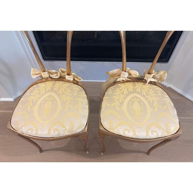 Mid-Century Italian Palladio Gilt Metal Chairs - A Pair For Sale - Image 13 of 18