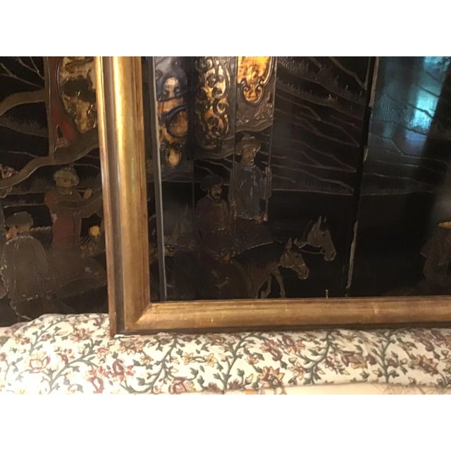 1960s Vintage 1960s Custom Made Gilt & Ebonized Ogee Edge Wood Frame For Sale - Image 5 of 13