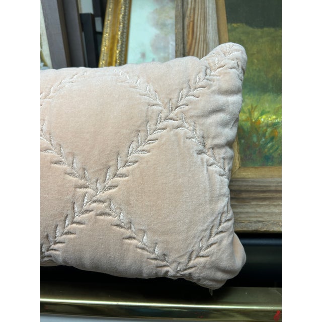Bella Notte Long Cotton Velvet Lumber Pillow in Pearl For Sale - Image 10 of 12
