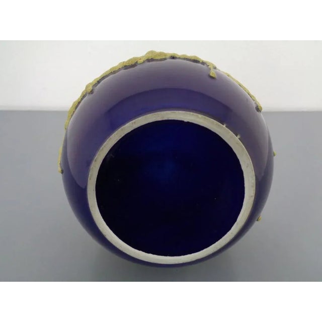 Blue Ceramic Vase from D´Arte Bassano, Italy, 1970s For Sale - Image 8 of 10