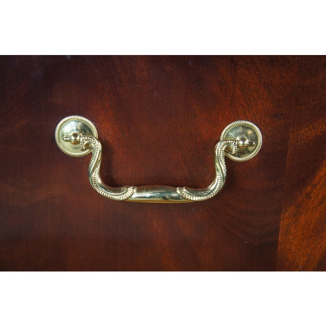 Wood 1990s Thomasville 18th Century Flame Mahogany Bow Front Clothing Armoire Linen Press For Sale - Image 7 of 16