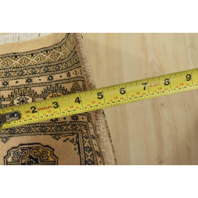 Bokhara Rug 5’1” X 7’10” Beige Wool Tribal Hand-Knotted Oriental Carpet For Sale - Image 10 of 12