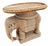 Vintage 1970’s Natural Wicker Elephant Tractable With Attached Glass Top Tray, Made in Hong Kong For Sale