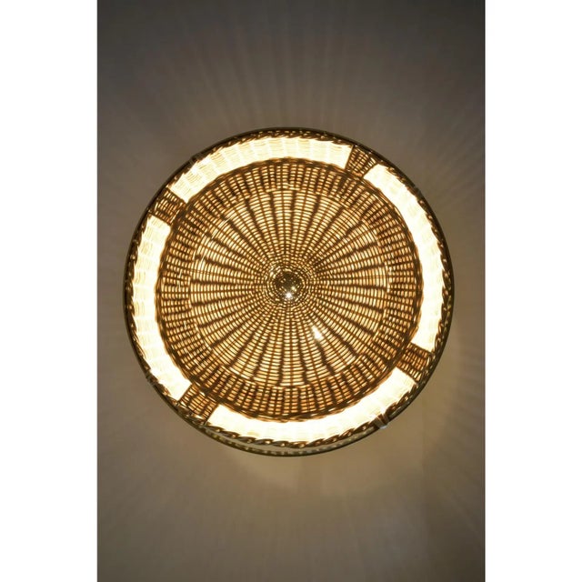 Caeli-S Handcrafted Brass Rattan Pendant Light Fixture For Sale - Image 10 of 11