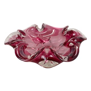 Pink-Purple Murano Glass Shell Ashtray, Italy, 1970s For Sale