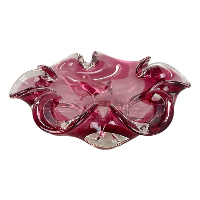 Pink-Purple Murano Glass Shell Ashtray, Italy, 1970s For Sale