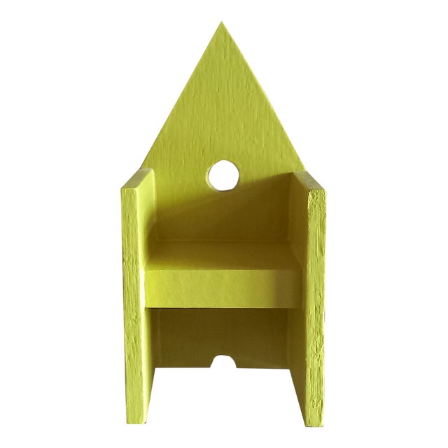Miniature Lemon Yellow Chair by Lanfranco Benvenuti for Meccani Arredamenti, 1985 For Sale