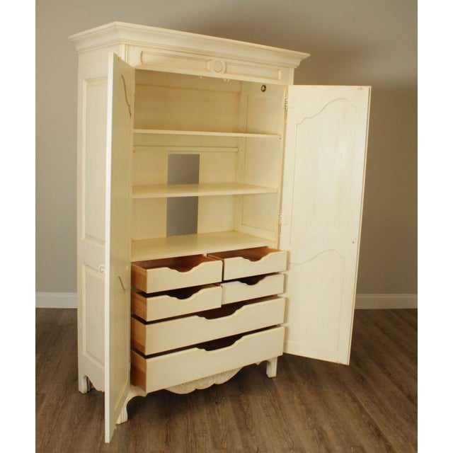 Ethan Allen Country French Cream Painted Armoire Chairish