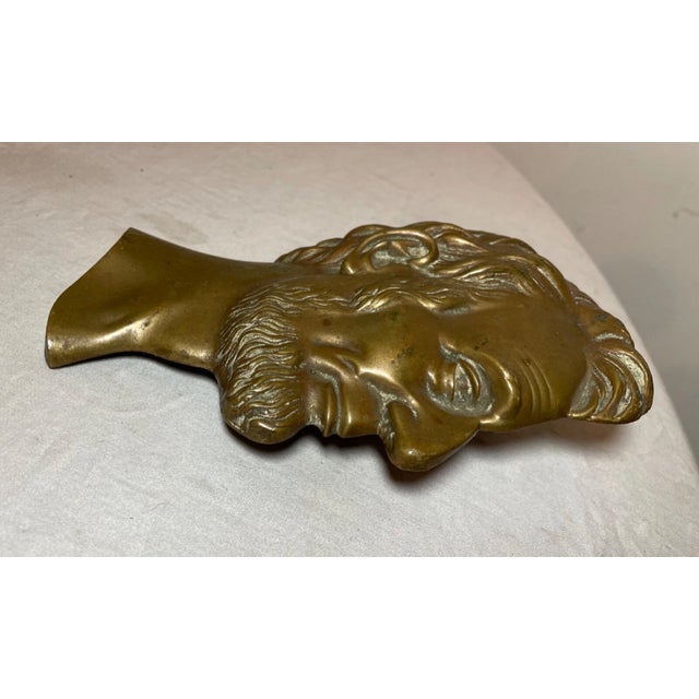 Early 20th Century Antique Realistic Gilt Bronze Abraham Lincoln President Wall Plaque Medallion For Sale - Image 5 of 9