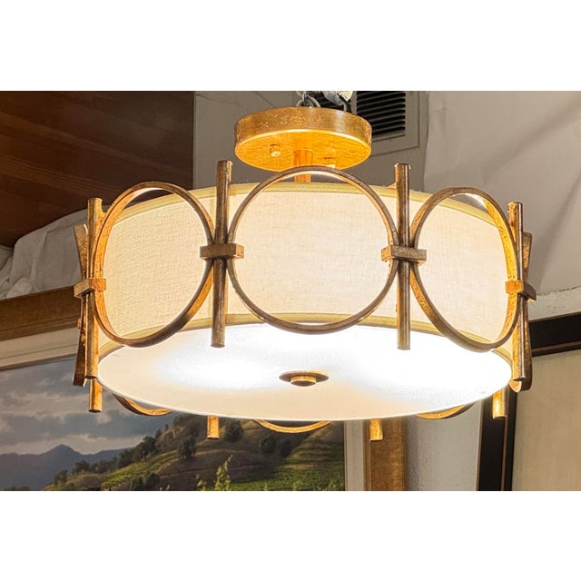 Golden Rings Semi-Flush Mount For Sale - Image 9 of 12