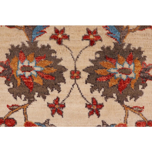 Floral Ziegler Beige/Rust Wool Runner Rug- 2'1'' X 4'10'' For Sale In New York - Image 6 of 10