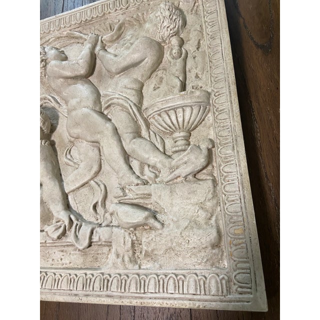 French Italian Art Deco Putti Cherub Relief Wall Sculpture For Sale - Image 9 of 13
