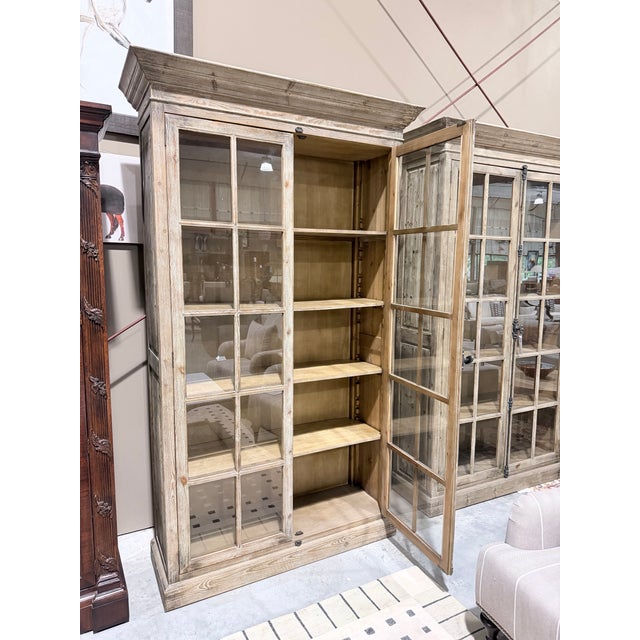 Arhaus Chorus Theory Reclaimed Pine French Casement Display Cabinet For Sale In New York - Image 6 of 12