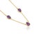 Amethyst Tri-Stone Pear Station Necklace, Febraury Birthstone Dainty Necklace For Sale - Image 4 of 4
