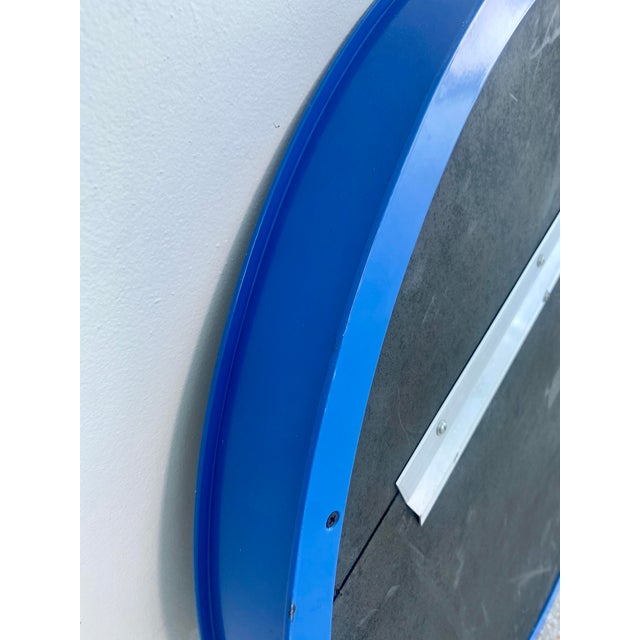 Blue 1980s Electric Blue Metal Framed Wall Mirror For Sale - Image 8 of 10