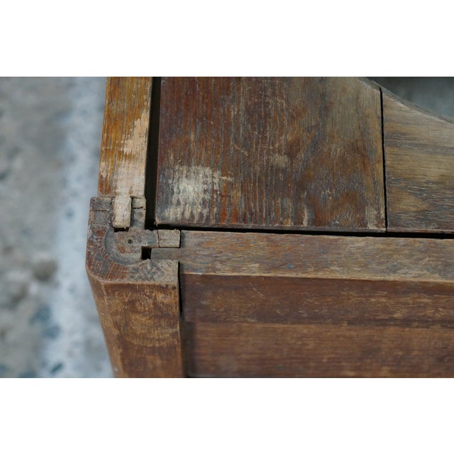 Antique Early American Primitive Oak Chamber Pot Commode Toilet Step Stool For Sale - Image 9 of 18