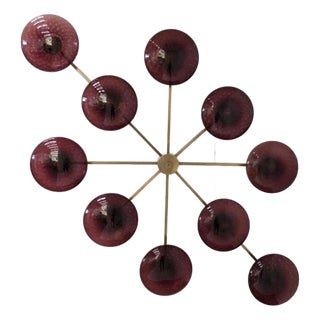 21st Century Dieci Bronze Amethyst Bubbles Murano Flush Mount by Fabio LTD For Sale