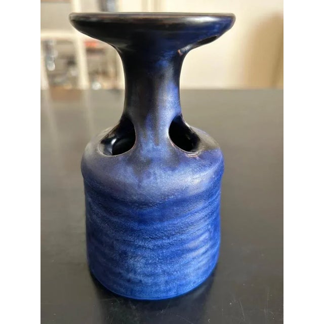 Mid-Century Modern Blue Vase, 1970 For Sale - Image 3 of 9