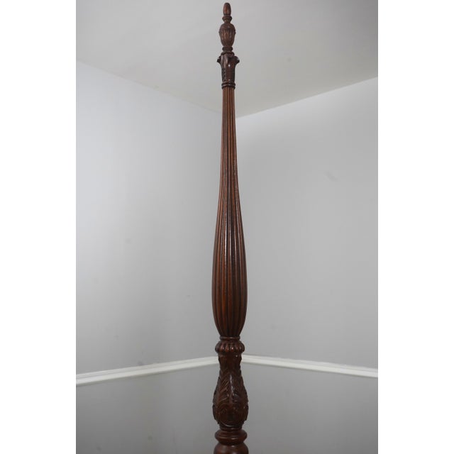 1980s Henredon Mahogany King Size Poster Bed For Sale - Image 5 of 18