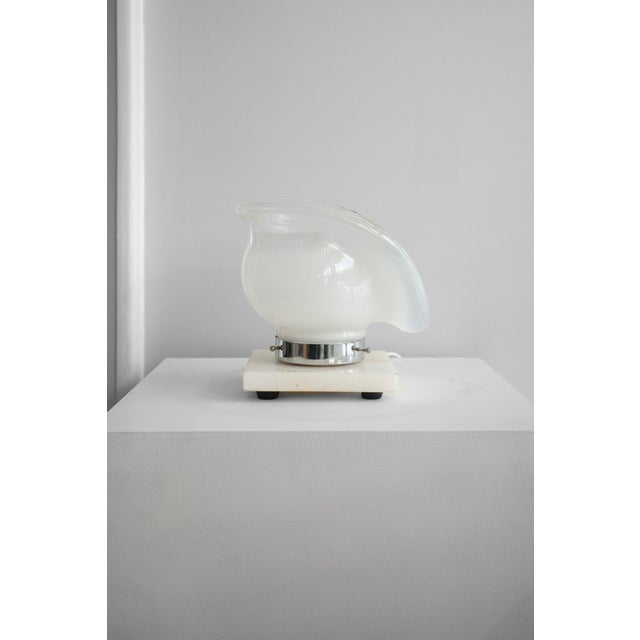 Brutalist Murano Glass Table Lamp with Marble Base, 1980s For Sale - Image 3 of 5
