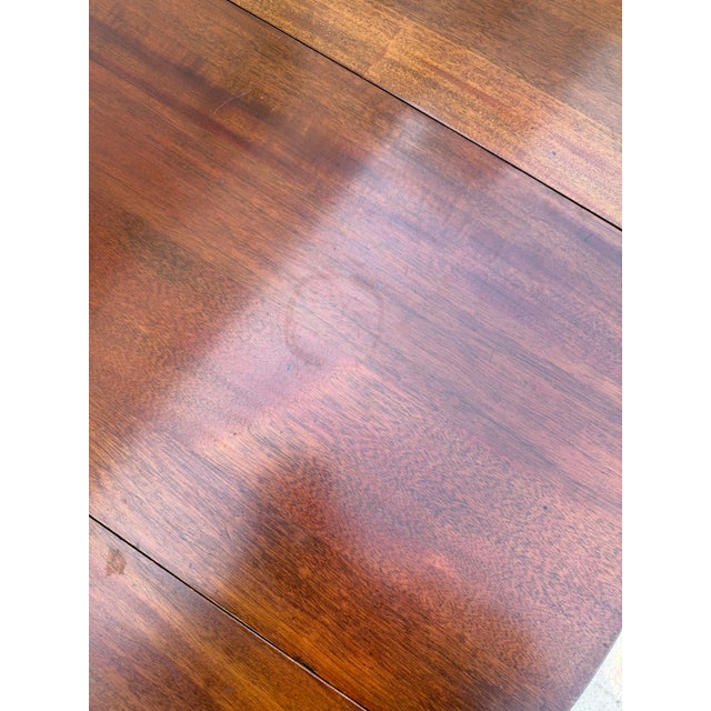 Vintage Jacobean Style Mahogany Gateleg Drop-Leaf Dining Table With Turned Stretcher Base For Sale - Image 10 of 12