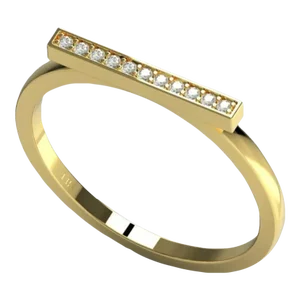Diamond Bar Ring 14k Solid Gold Diamond Band Ring Size 7