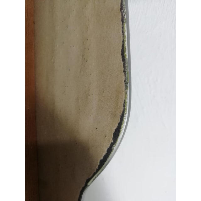 Glass Vintage Decorated and Enameled Mirror, Italy, 1950s For Sale - Image 7 of 12