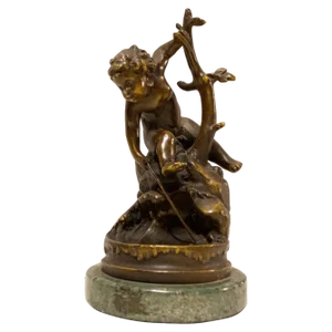 French Hand Carved Bronze Sculpture, 1950