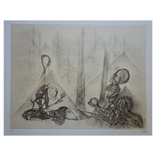 Fred Deux, The Chimneys of La Châtre, Original Engraving For Sale